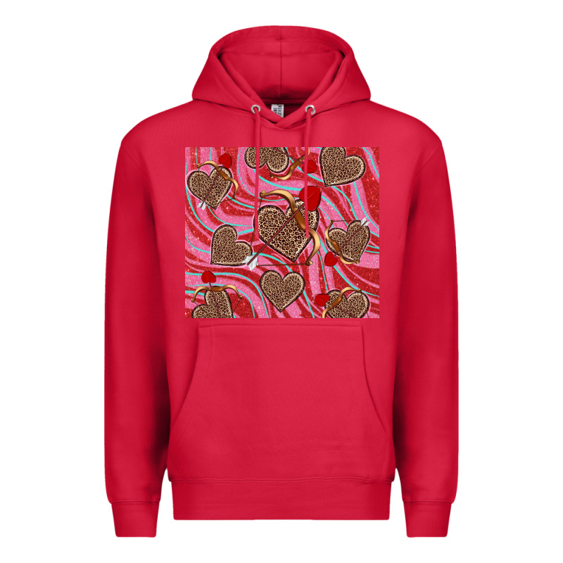 Valentine's Day Hearts Bow And Arrow Premium Hoodie by RanaPortraitStore | Teevron