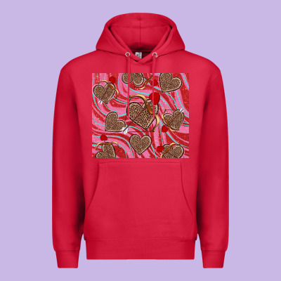 Valentine's Day Hearts Bow And Arrow Premium Hoodie Designed By Ranaportraitstore