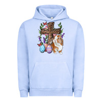 Pigment Grape Ice Easter bunny and floral cross Urban Hoodie - RanaPortraitStore