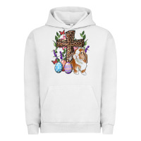 Pigment Lunar Rock Easter bunny and floral cross Urban Hoodie - RanaPortraitStore