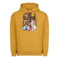 Pigment Peanut Butter Easter bunny and floral cross Urban Hoodie - RanaPortraitStore