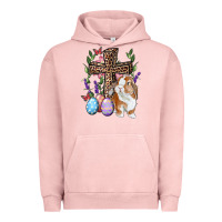 Pigment Salmon Easter bunny and floral cross Urban Hoodie - RanaPortraitStore