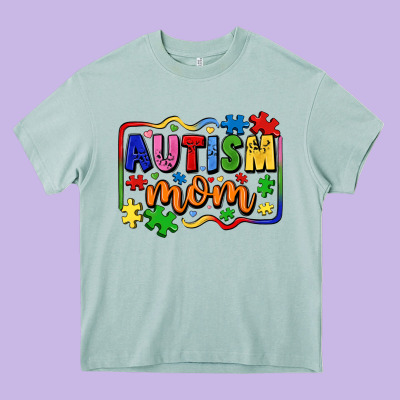 Autism Mom Heavy Core Tee Designed By Lillyallendesigns