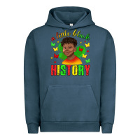 Pigment Midnight Navy a little black history with boy juneteenth Urban Hoodie - texasbilliewilder