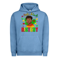Pigment Pebble Blue a little black history with boy juneteenth Urban Hoodie - texasbilliewilder