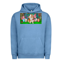 Pigment Pebble Blue Spring Easter Bunny Urban Hoodie - RanaPortraitStore