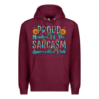 Burgundy proud member of the sarcasm appreciation club Premium Hoodie - Zillion Design Studio