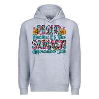 Heather Grey proud member of the sarcasm appreciation club Premium Hoodie - Zillion Design Studio