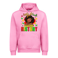 Fuchsia Pink a little black history with girl juneteenth Urban Hoodie - texasbilliewilder