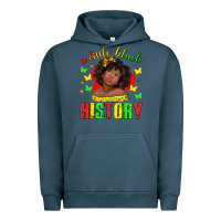 Pigment Midnight Navy a little black history with girl juneteenth Urban Hoodie - texasbilliewilder