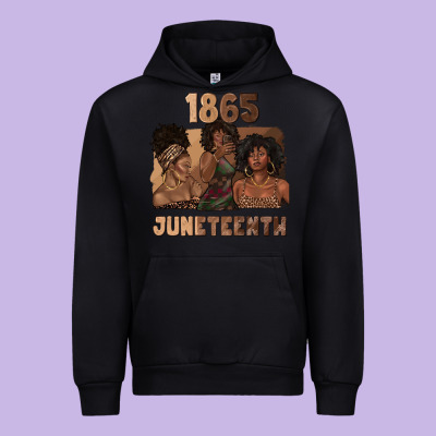 Urban Hoodie 1865 juneteenth melanin with afro