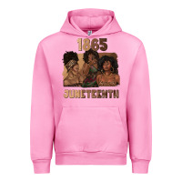 Fuchsia Pink 1865 juneteenth melanin with afro Urban Hoodie - texasbilliewilder