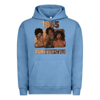 Pigment Pebble Blue 1865 juneteenth melanin with afro Urban Hoodie - texasbilliewilder