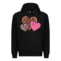 Black valentine's day hearts Premium Hoodie - RanaPortraitStore