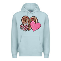 Blue Mist valentine's day hearts Premium Hoodie - RanaPortraitStore