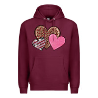 Burgundy valentine's day hearts Premium Hoodie - RanaPortraitStore
