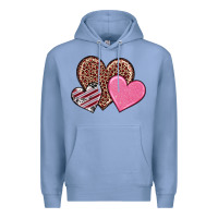 Colony Blue valentine's day hearts Premium Hoodie - RanaPortraitStore