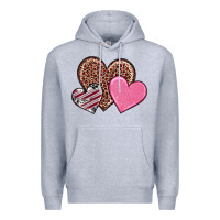 Heather Grey valentine's day hearts Premium Hoodie - RanaPortraitStore