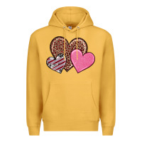 Mustard valentine's day hearts Premium Hoodie - RanaPortraitStore