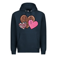 Navy valentine's day hearts Premium Hoodie - RanaPortraitStore