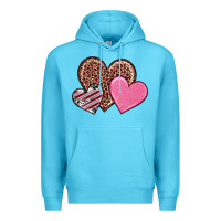 Ocean Blue valentine's day hearts Premium Hoodie - RanaPortraitStore