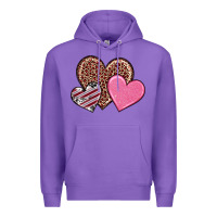Purple valentine's day hearts Premium Hoodie - RanaPortraitStore