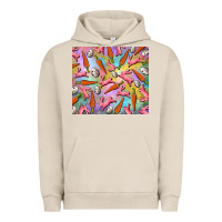 Pigment French Oak Easter bunny carrot and quail egg Urban Hoodie - RanaPortraitStore