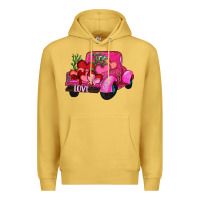 Antique Gold valentine's day heart cactus truck Premium Hoodie - RanaPortraitStore