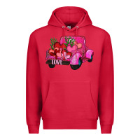 Cardinal valentine's day heart cactus truck Premium Hoodie - RanaPortraitStore
