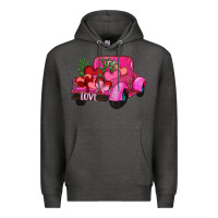 Charcoal Heather valentine's day heart cactus truck Premium Hoodie - RanaPortraitStore