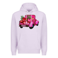 Lilac valentine's day heart cactus truck Premium Hoodie - RanaPortraitStore