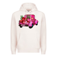 Pale Pink valentine's day heart cactus truck Premium Hoodie - RanaPortraitStore