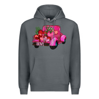 Rock valentine's day heart cactus truck Premium Hoodie - RanaPortraitStore