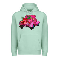 Seafoam valentine's day heart cactus truck Premium Hoodie - RanaPortraitStore
