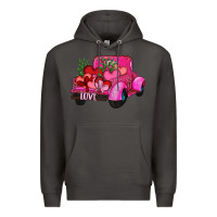 Smoke valentine's day heart cactus truck Premium Hoodie - RanaPortraitStore