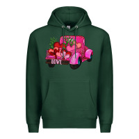 Sports Green valentine's day heart cactus truck Premium Hoodie - RanaPortraitStore