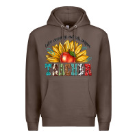 Coffee teacher with sunflower Premium Hoodie - texasbilliewilder