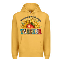 Mustard teacher with sunflower Premium Hoodie - texasbilliewilder