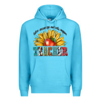 Ocean Blue teacher with sunflower Premium Hoodie - texasbilliewilder