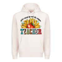 Pale Pink teacher with sunflower Premium Hoodie - texasbilliewilder