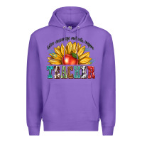 Purple teacher with sunflower Premium Hoodie - texasbilliewilder