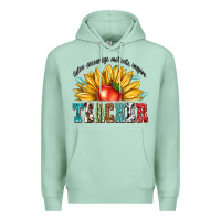 Seafoam teacher with sunflower Premium Hoodie - texasbilliewilder