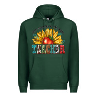 Sports Green teacher with sunflower Premium Hoodie - texasbilliewilder