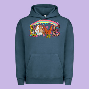 Easter Bunny Love With Rainbow Urban Hoodie Designed By Ranaportraitstore
