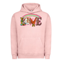 Pigment Salmon Easter Bunny Love With Rainbow Urban Hoodie - RanaPortraitStore