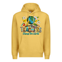 Antique Gold teachers change the world Premium Hoodie - texasbilliewilder