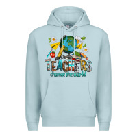 Blue Mist teachers change the world Premium Hoodie - texasbilliewilder