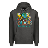 Charcoal Heather teachers change the world Premium Hoodie - texasbilliewilder