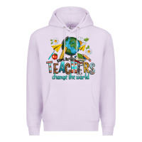 Lilac teachers change the world Premium Hoodie - texasbilliewilder