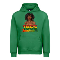 Emerald 1865 juneteenth with afro black woman Urban Hoodie - texasbilliewilder